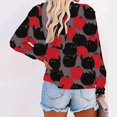 thumbnail image 2 of Chandail en Molleton Chat Citrouille Pull Col Rond Halloween pour Femmes Manches Longues Décontracté Ample, 2 of 6