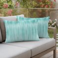 thumbnail image 3 of Outdoor Pillow Covers 20x12 Set of 2, Turquoise Waterproof Patio Throw Pillow Covers for Couch Sofa Chair, Modern Abstract Art Ombre Striped Decorative Pillowcases for Throw Pillows, 3 of 9