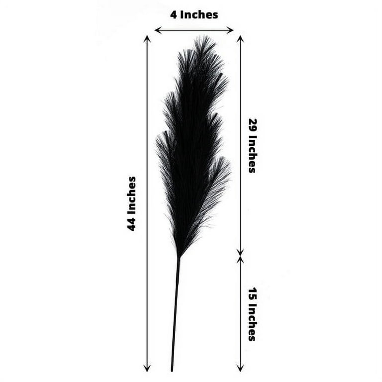 Efavormart 3 Stems  44 Black Artificial Pampas Grass Plant Sprays, Faux  Branches Vase Flower Arrangement 