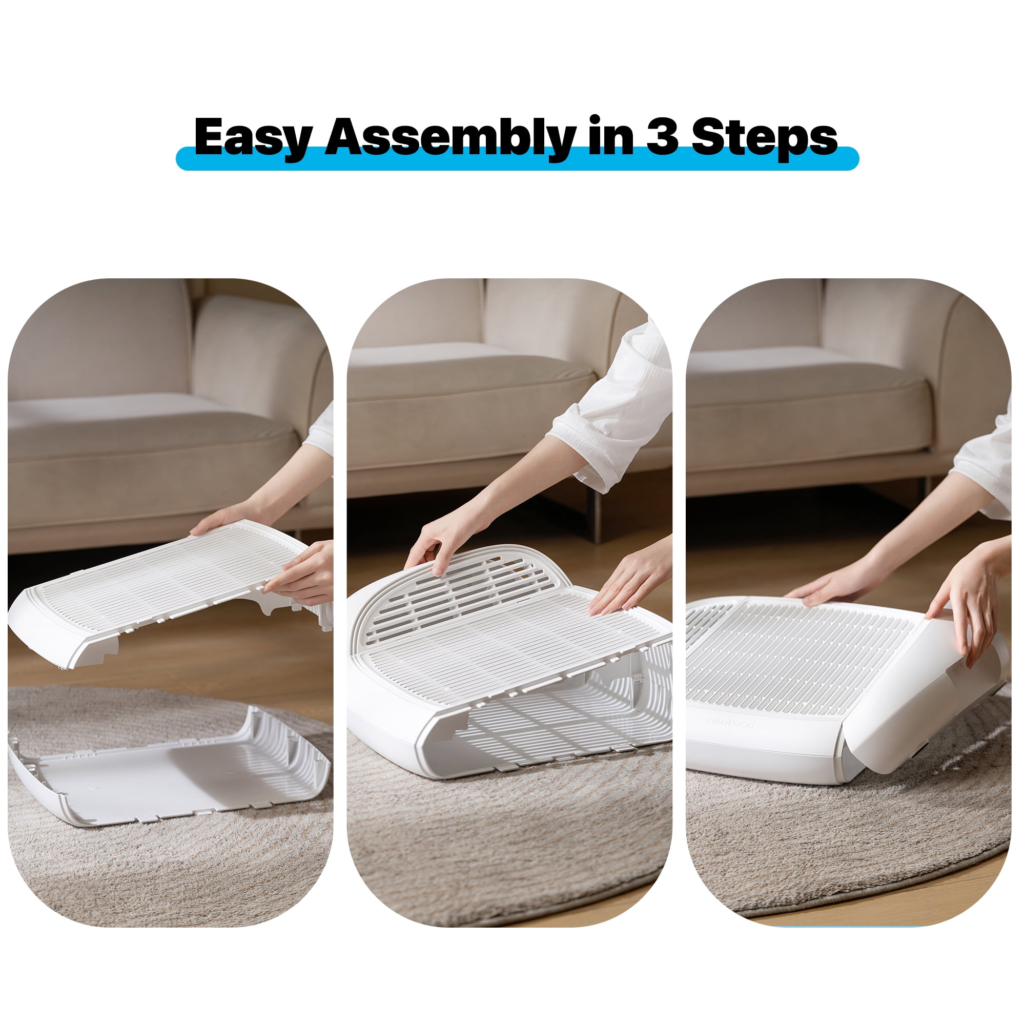 Neakasa Cat Pedal Step Stool with Filter Function, Easy to Clean Cat Litter Tray, Cat Litter Tray for M1 Open Top Self-Cleaning Cat Litter Tray,White
