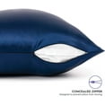 thumbnail image 3 of TAFTS Silk Pillowcase 22 Momme 100% Pure Mulberry Silk Pillowcase & Sleep Mask for Hair and Skin, Grade 6A Long Fiber Natural Silk Pillow Case, Concealed Zipper, Queen, Navy Blue, 3 of 3