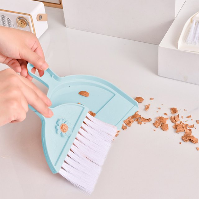 Fiudx Ofertas del día Juego de recogedor y cepillo, recogedor y cepillo de mano, cepillo de agarre cómodo y recogedor para sofá, mesa, dormitorio, tienda de limpieza