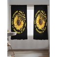 thumbnail image 5 of Sheer Curtains 63 Inch Length, Sunflowers Semi Sheer Curtains Light Filtering Window Treatment, Yellow Butterfly Farmhouse You Are My Sunshine Privacy Voile Drapes for Living Room Bedroom 52x63 Inch, 5 of 7