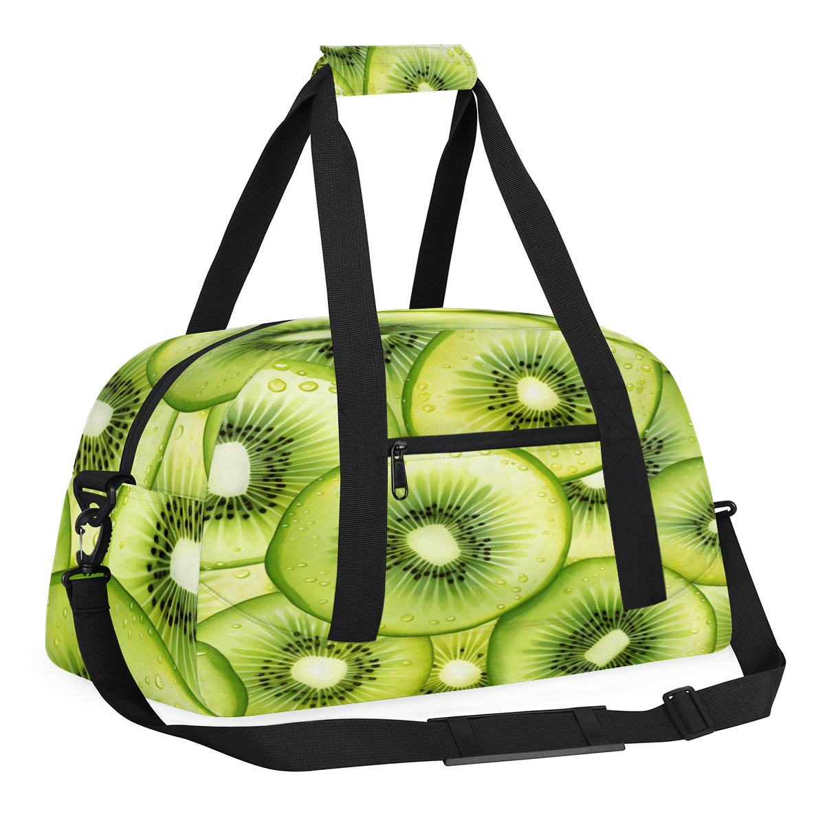 Herdesigns Kiwifruit Sports Duffle Bag for Women & Men, Summer Tropical Fruits Green Gym Bag Dance Bag Overnight Bag Carry On Weekender Travel Bag