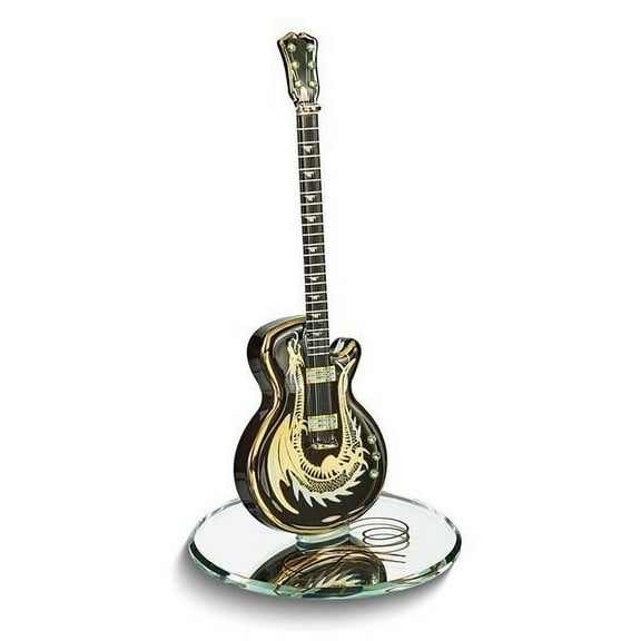 Glass Baron Dragon Guitar Handcrafted Glass Figurine