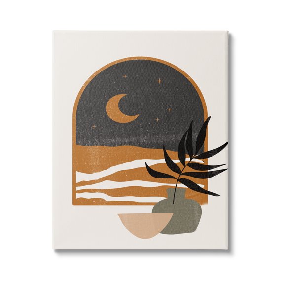 Stupell Industries Lovely Night Sky Desert Moon Scene Through Window Graphic Art Gallery Wrapped Canvas Print Wall Art, Design by JJ Design House LLC