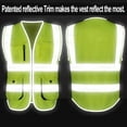 thumbnail image 3 of Toptie 10 Pockets High Visibility Safety Vest, Reflective Trim Safety Vest-Yellow/Black-2XL, 3 of 7