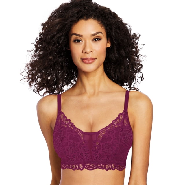 Bali Soutien-Gorge Sans Armatures en Dentelle pour Femmes Desire, L, Rouge Galactique