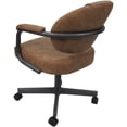 thumbnail image 2 of Swivel Metal Dining Caster Chair- M-70 - Pecan Brown Vinyl - Gray, 2 of 5