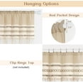 thumbnail image 7 of Alishomtll Boho Linen Light Filtering Curtains 84 Inches Long Farmhouse Rustic Striped Drapes Macrame Burlap ,Rod Pocket  ,Beige ,with Tassel, 7 of 7