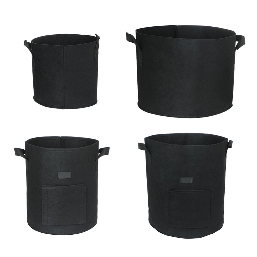 5 Pack 2/3/5 Gallons Fabric Root Pots Plant Grow Pot Bags with Handles Black 