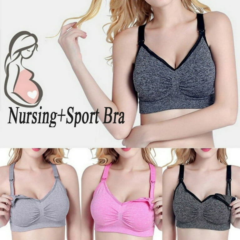 Sports Bras for Women Breast Feeding Bra Front Open Cup Gathered