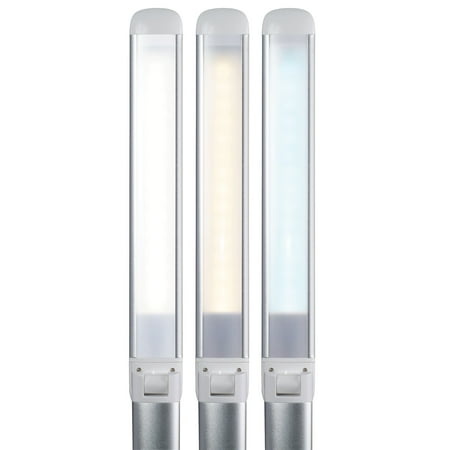 OttLite - Command LED Desk Lamp with Amazon Alexa and Google Home Voice Assistant - Silver