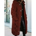 thumbnail image 4 of Cárdigan de Larga de Punto Grueso para Mujer, Suéter de Otoño Invierno de Gran Tamaño con Botones y Bolsillo. Vino Tinto L, 4 of 7