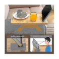thumbnail image 2 of Foldable Bamboo Clip-on Sofa Tray Table With 360 Rotation, Wide Couch Arm Desk For Living Room Snacks, 2 of 5