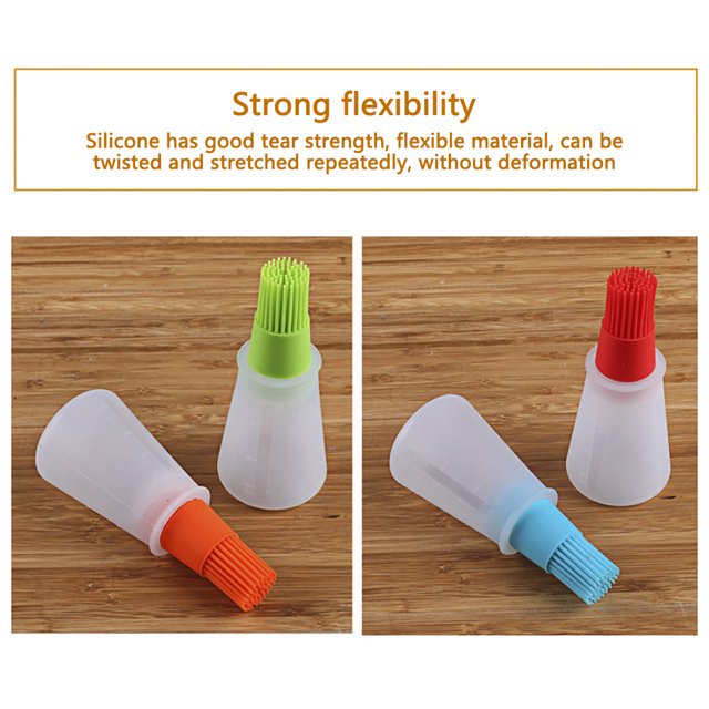 4 Uds Cepillo De Silicona Portátil Con Botella De Aceite Herramienta De Pastelería Para Barbacoa ANGGREK Brush with Oil Bottle