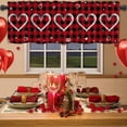 thumbnail image 5 of Hearth Valances for Windows, Buffalo Plaid Kitchen Curtains Valances, Romantic Heart Rod Pocket Window Valances for Living Room, 54" W x 18" L, 1 Panel, 5 of 5