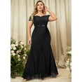 thumbnail image 3 of Miusol Women's Plus Size Floral Lace Off Shoulder Side Split Formal Evening Party Maxi Dress, 3 of 6