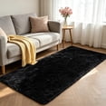 thumbnail image 2 of Shag Runner Rug for Bedroom Living Room 3x7 Upgrade Non-Slip Fluffy Soft Bedside Rugs,Black Shaggy Carpet for Kids Girls Boys Dorm Nursery Home Decor Aesthetic, 2 of 16