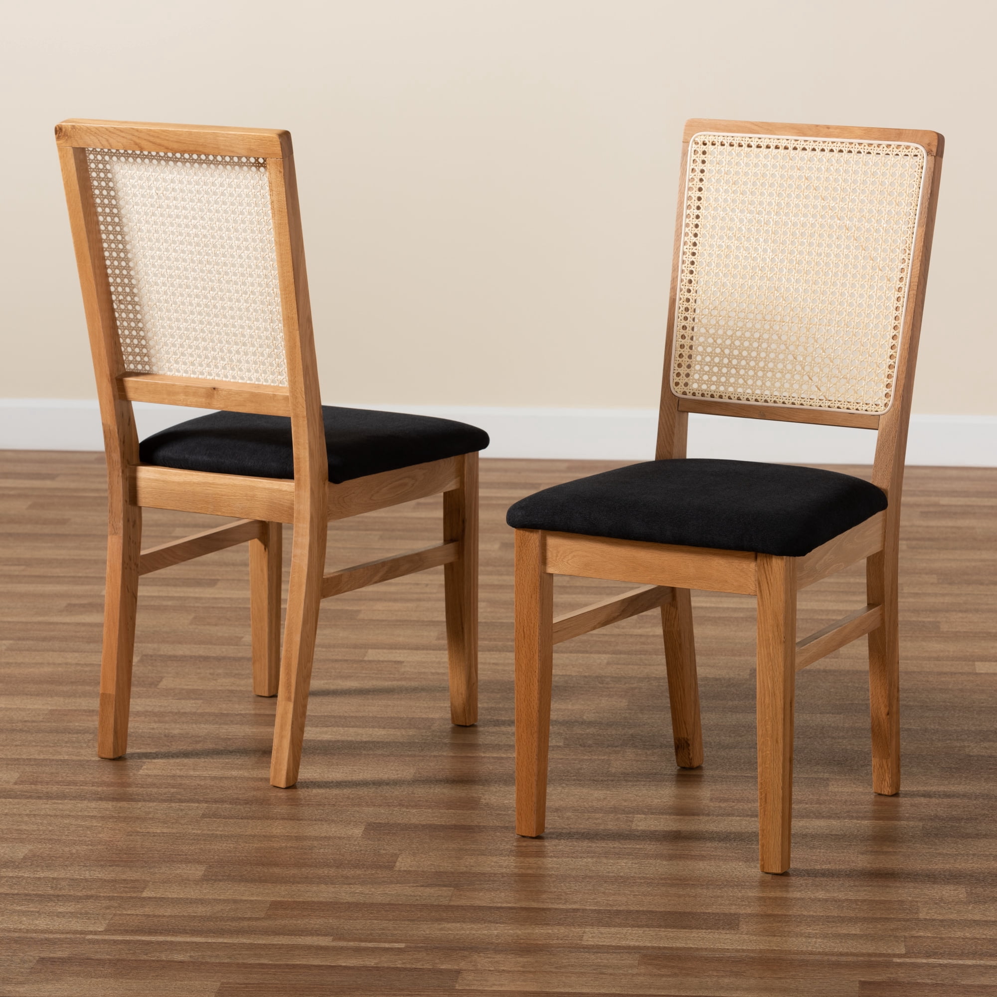 Baxton Studio Idris Dining Chair, Set of 2, Black