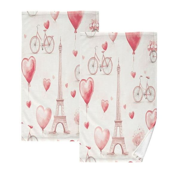 BZSMCE Face Towel Hand Towel Bath Towel Cotton Bath Towel Sets Hand Bath Towels Fashion Parisian Romance Pattern