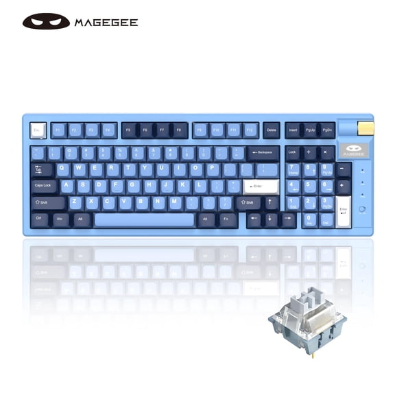 MageGee Wireless Mechanical Keyboard, Tri-Mode 2.4GHz/BT/USB-C Hot-Swappable 98 Keys Gasket Gaming Keyboard
