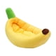 thumbnail image 2 of Cama para mascotas lavable extraíble Banana Bed | Alfombra de perrera de algodón de gamuza cálida para invierno | Cojín acolchado acogedor para gatos perros pequeños | Verde Amarillo | 75x45x16cm, 2 of 9