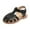 Black, variant on UAYOTSE Toddler Girls Sandals Soft Rubber Flats with Flowers for Summer Babies,2-2.5 Years Brown