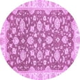 thumbnail image 1 of Ahgly Company Indoor Round Oriental Purple Traditional Area Rugs, 5' Round, 1 of 4