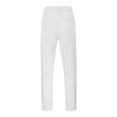 thumbnail image 5 of Yaoyar Mens Pants Solid Buttons Pants High Waist Trouser Casual Loose Fit Athletic Yoga Beach Long Pants(White,2XL), 5 of 5