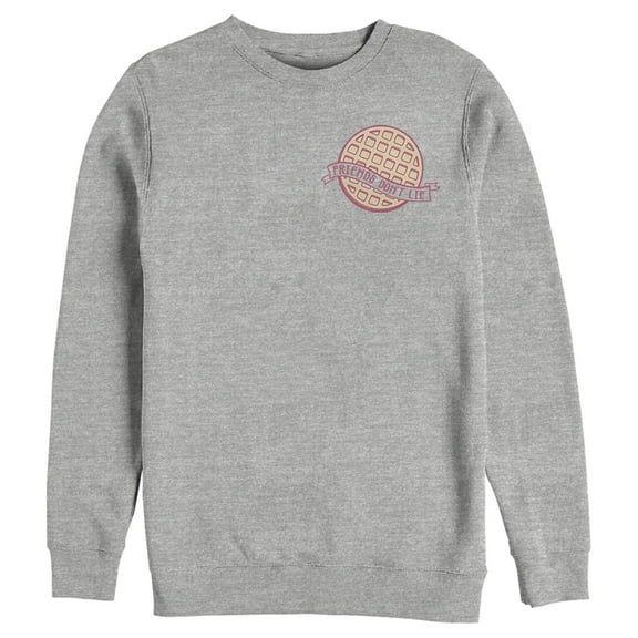Netflix Men's Stranger Things Friends Don't Lie Waffle Badge Sweatshirt Athletic Heather Medium