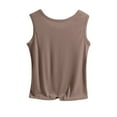 thumbnail image 4 of Dvkptbk Femmes Été Tops Mode Couleur Unie Sans Manches Col Rond Décontracté Tank Top Blouse Tops, 4 of 5