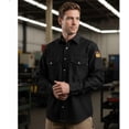 thumbnail image 3 of Flame Resistant Welding FR Denim Shirt - 100% C - Light Weight - 7 oz (3X-Large, Denim Black), 3 of 6