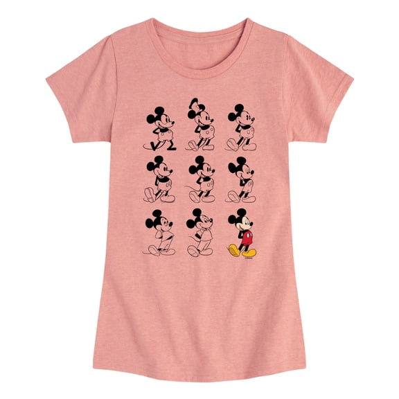 Mickey & Friends - Mickey Mouse Evolution - Toddler And Youth Girls Short Sleeve Graphic T-Shirt