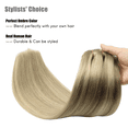 thumbnail image 5 of Hotbanana Clip in Hair Extensions Blonde Highlighted Real Remy Human Hair Weave Double Weft Full Head 14-24 inch 7pcs, 5 of 6