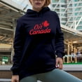 thumbnail image 2 of Distressed Oh Canada feat. a Maple Leaf Art Merch Gift, Navy Blue Hooded Sweatshirt or Hoodie, 3XL, 2 of 5