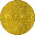 thumbnail image 1 of Ahgly Company Indoor Round Abstract Yellow Modern Area Rugs, 7' Round, 1 of 4