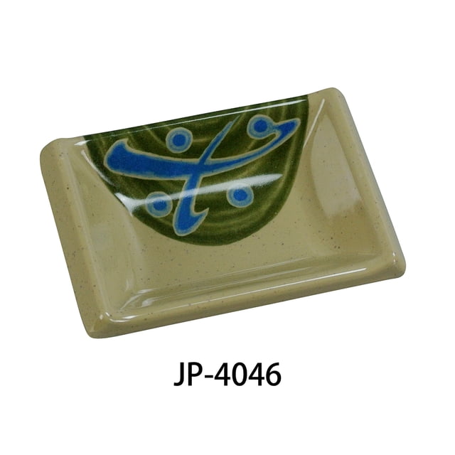 Yanco JP-4046 Plat de Sauce Japonaise, Rectangulaire, 3.75 Pouces Longueur, 2.5 Pouces Largeur, 2.5 oz, Mélamine, Lot de 72