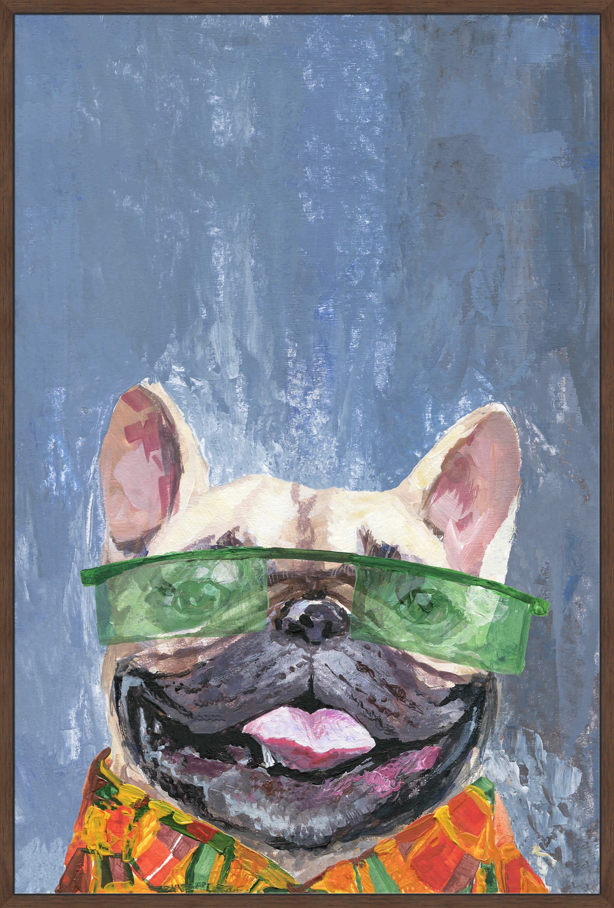 Marmont Hill "Retro Dog" Floater Framed Painting Print on Canvas