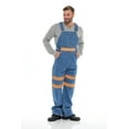thumbnail image 5 of NotusWears Men's Hi-vis Bib Overall Denim Heavy-Duty Workwear With Reflective Stripes Multi-Pockets Jeans Dungaree Orange Light Blue W40-L34, 5 of 5