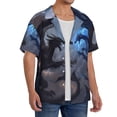 thumbnail image 2 of Fotbe Black And Blue Lightning Dragon Camisa Estampada de Manga Corta para Hombre, Casual de Verano, Estilo Playero, Sin Arrugas-3X-Large, 2 of 5