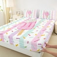 thumbnail image 3 of Homewish Ice Cream Popsicle 4pcs Bed Sheets for Kids Children Teens,Colorful Geometric Stripes King Sheets,Kawaii Watercolor Super Cozy Sheet Set,Luxury Bedroom Decor, 3 of 7