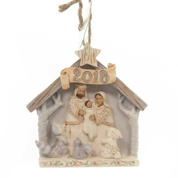 Jim Shore WHITE WOODLAND NATIVITY 2018 Polyresin Heartwood Creek
