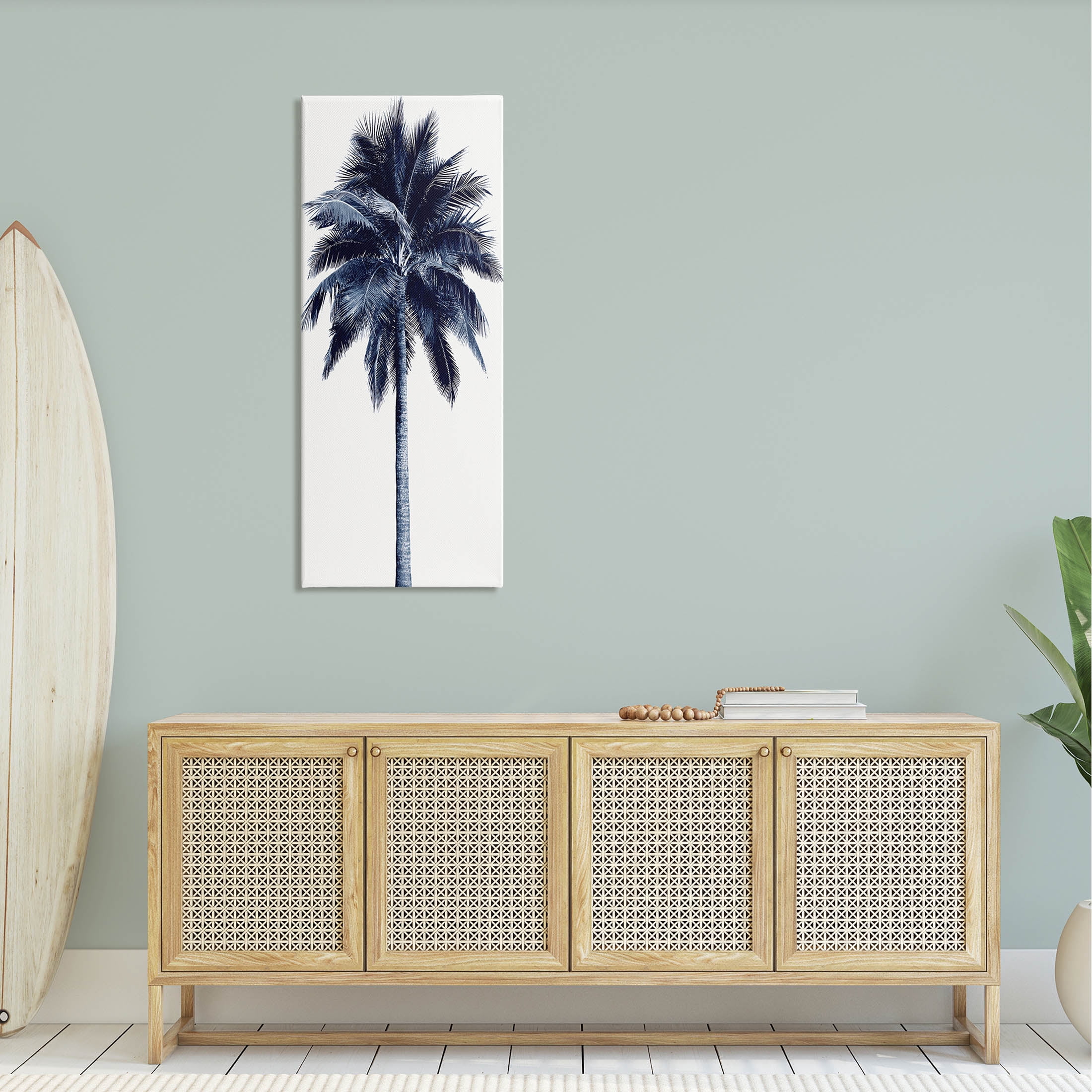 Modern Palm Tree Looming Botanical & Floral Graphic Art Gallery Wrapped Canvas Print Wall Art