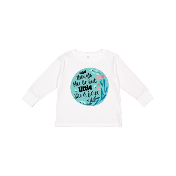 Inktastic Shakespeare She Is Fierce Quote Girls Long Sleeve Toddler T-Shirt