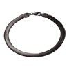 Arista Men's Flat Snake Link Chain Bracelet in Black Plated Solid Stainless Steel, 8.5"