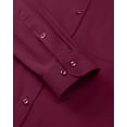 thumbnail image 6 of sogami Mens Collared Long Sleeve Button-up Shirt Regular Fit Solid Wrinkle-Free Red Dresses Shirt Casual, 6 of 7