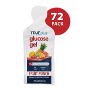 TRUEplus Glucose Gel Pouch, 15g Fast-Acting Carbohydrates, Fruit Punch Flavor, 72 Pack