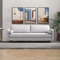 thumbnail image 2 of Demi Mid-Century Tufted Cushion Back Fabric Upholstered Sofa in Light Gray, 2 of 6