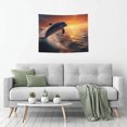 thumbnail image 5 of Kdxio Sunset Dancing Dolphin Wall Hanging Tapestries Banner For Bedroom College Dorm Home Living Room Party Decor 29X37 In, 5 of 8